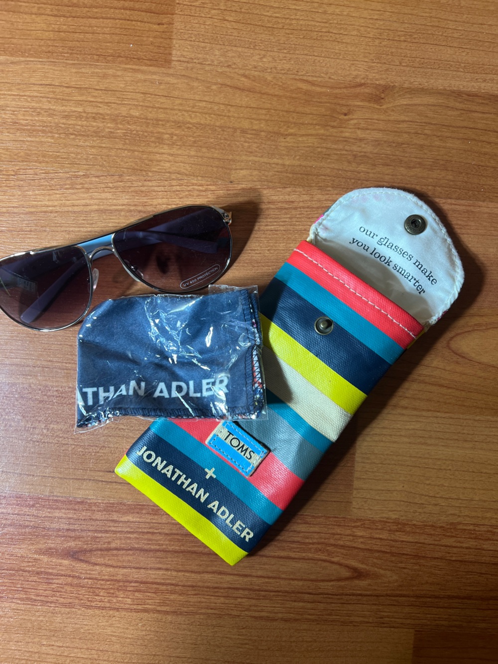 TOMS x Jonathan Adler Aviator Sunglasses (with case and cleaning cloth)